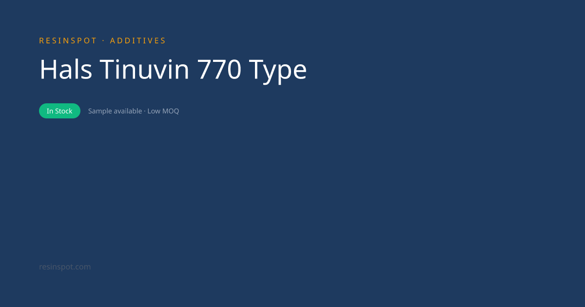 HALS UV Stabilizer (Tinuvin 770 Type, Bis-TEMPO Sebacate) | Resinspot ...