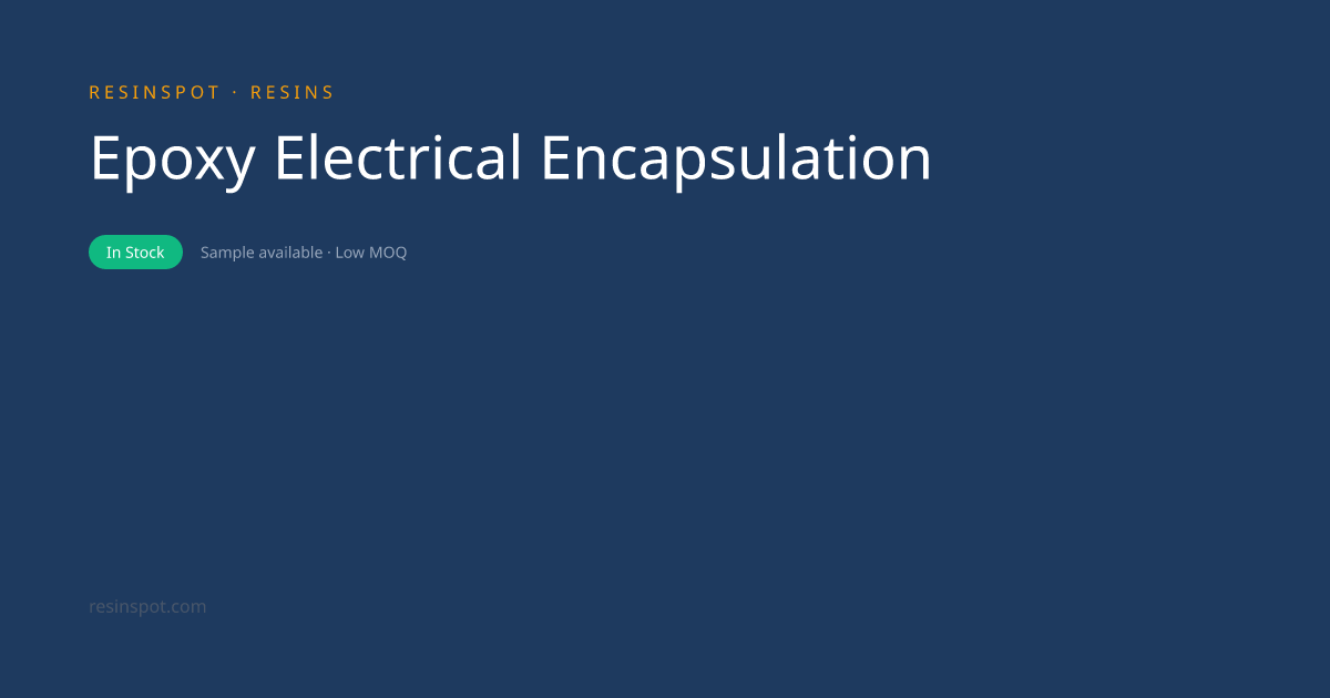 Epoxy Electrical Encapsulation System (Transformer and Power ...